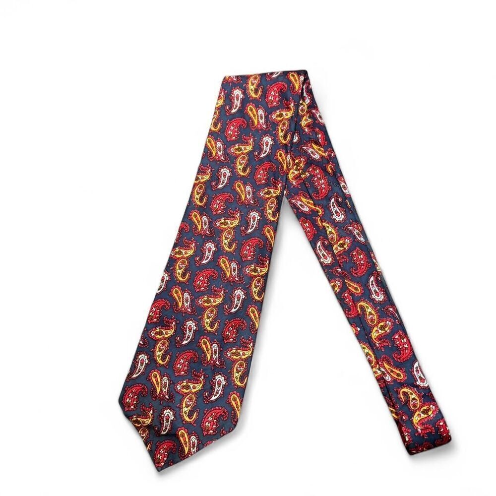 Liberty of London Vintage Blue and red paisley 100% cotton men’s necktie